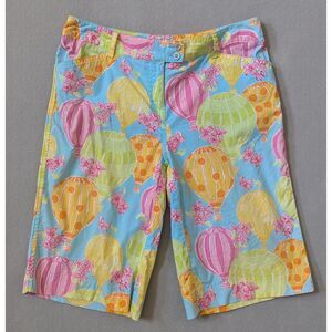 Lilly Pulitzer Vintage Hot Air Balloon Bermuda Shorts Size 2
